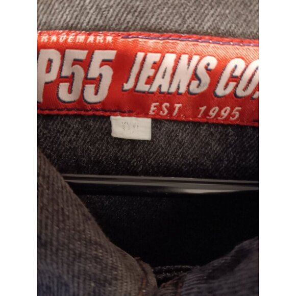 Vintage Men's 3XL RP55 Jeans Denim Gray Black Jean Jacket Streetwear Hip Hop - Picture 4 of 6